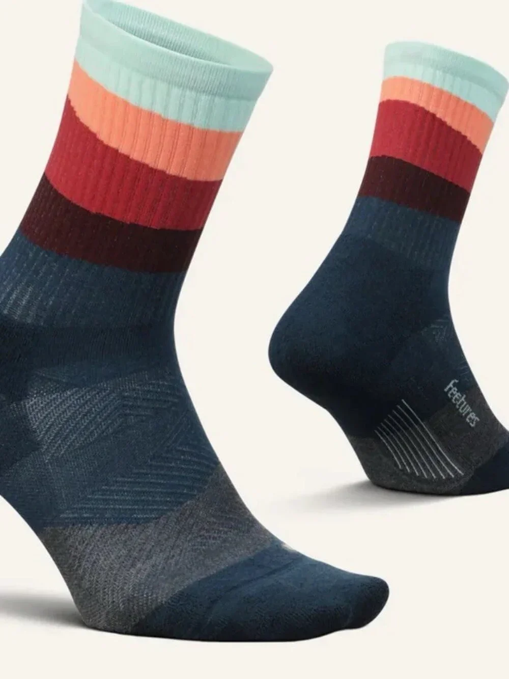 3 Pairs Feetures Socks Trail Max Cushion Mini-Crew Ascent Navy XL - Picture 5 of 11